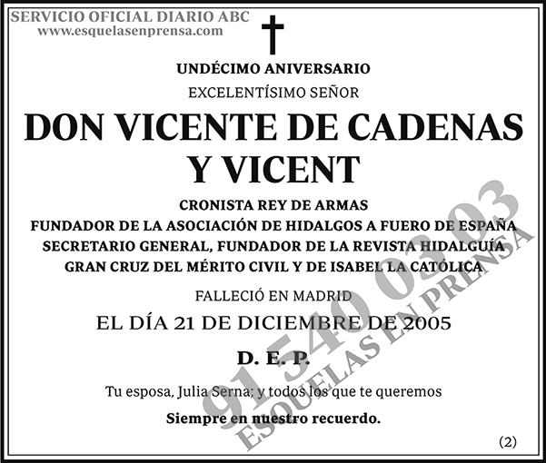 Vicente de Cadenas y Vicent